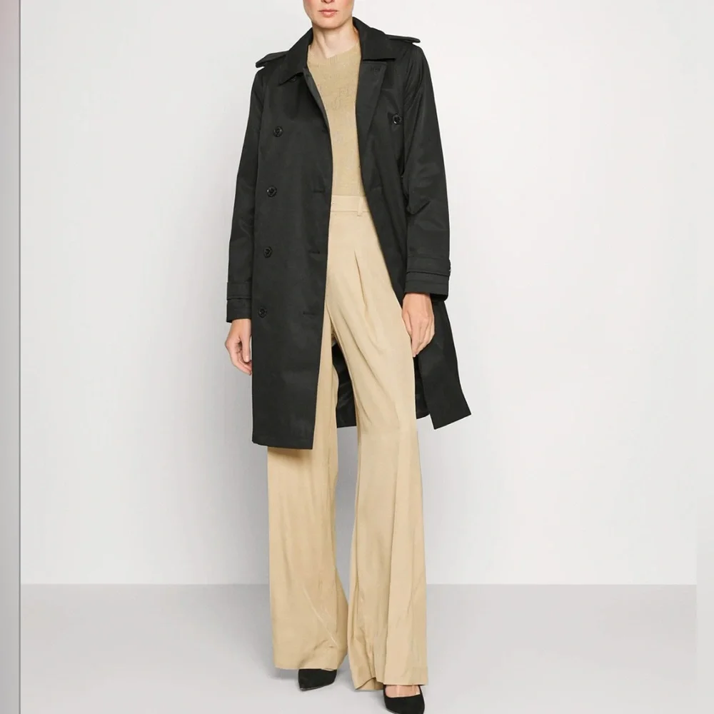 LAUREN RALPH LAUREN Water Resistance Double Breast Belted Trench Coat Sz L - Picture 4 of 16